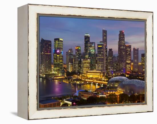 Singapore, Singapore Skyline Financial District Illuminated at Dusk, Asia-Gavin Hellier-Framed Premier Image Canvas