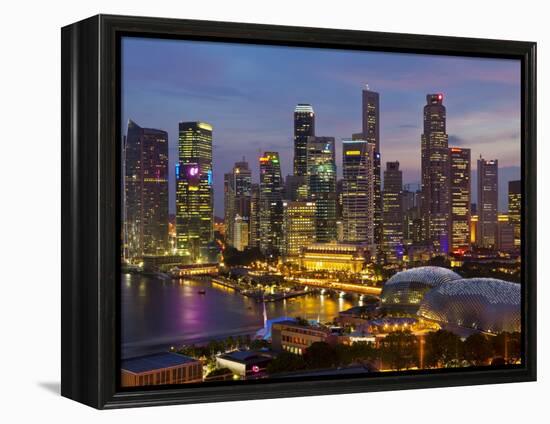 Singapore, Singapore Skyline Financial District Illuminated at Dusk, Asia-Gavin Hellier-Framed Premier Image Canvas