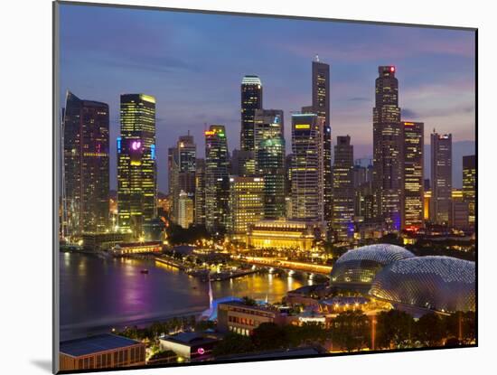 Singapore, Singapore Skyline Financial District Illuminated at Dusk, Asia-Gavin Hellier-Mounted Photographic Print