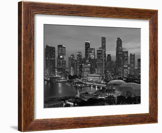 Singapore, Singapore Skyline Financial District Illuminated at Dusk, Asia-Gavin Hellier-Framed Photographic Print