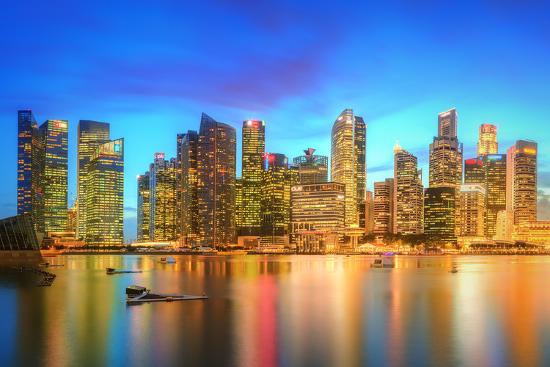 Singapore Skyline And View Of Skyscrapers On Marina Bay Photographic Print Hanna Slavinska Art Com