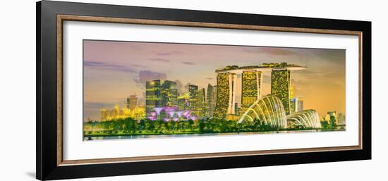 Singapore Skyline and View of Skyscrapers on Marina Bay-Hanna Slavinska-Framed Photographic Print