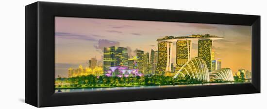 Singapore Skyline and View of Skyscrapers on Marina Bay-Hanna Slavinska-Framed Premier Image Canvas