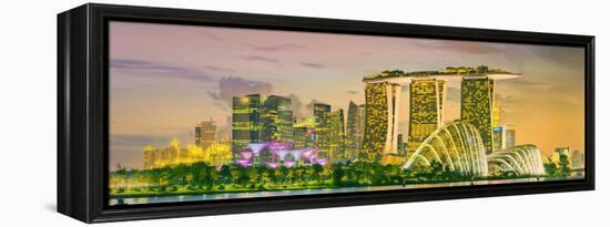 Singapore Skyline and View of Skyscrapers on Marina Bay-Hanna Slavinska-Framed Premier Image Canvas