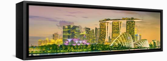 Singapore Skyline and View of Skyscrapers on Marina Bay-Hanna Slavinska-Framed Premier Image Canvas