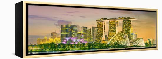 Singapore Skyline and View of Skyscrapers on Marina Bay-Hanna Slavinska-Framed Premier Image Canvas