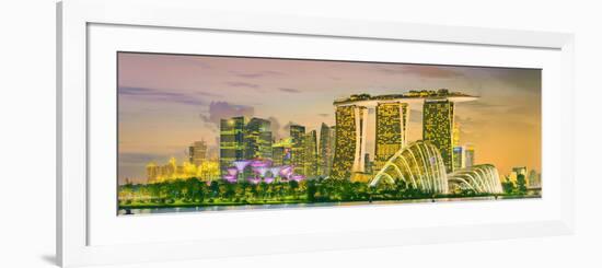 Singapore Skyline and View of Skyscrapers on Marina Bay-Hanna Slavinska-Framed Photographic Print