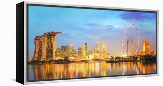 Singapore Skyline and View of Skyscrapers on Marina Bay-Hanna Slavinska-Framed Premier Image Canvas