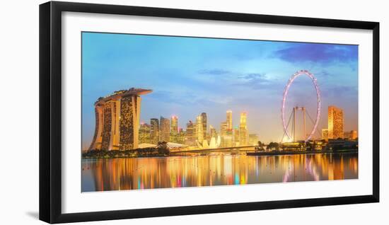 Singapore Skyline and View of Skyscrapers on Marina Bay-Hanna Slavinska-Framed Photographic Print