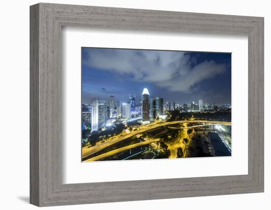 Singapore Skyline at Dusk-Paul Souders-Framed Photographic Print