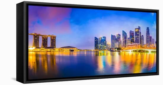 Singapore Skyline at the Bay-Sean Pavone-Framed Premier Image Canvas