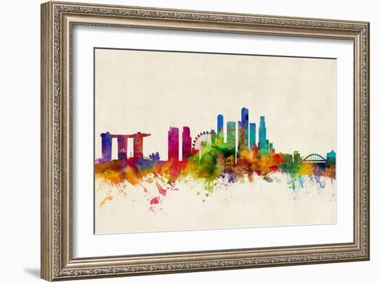 Singapore Skyline-Michael Tompsett-Framed Art Print