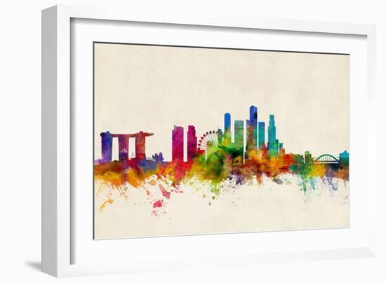 Singapore Skyline-Michael Tompsett-Framed Art Print