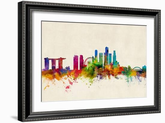 Singapore Skyline-Michael Tompsett-Framed Art Print