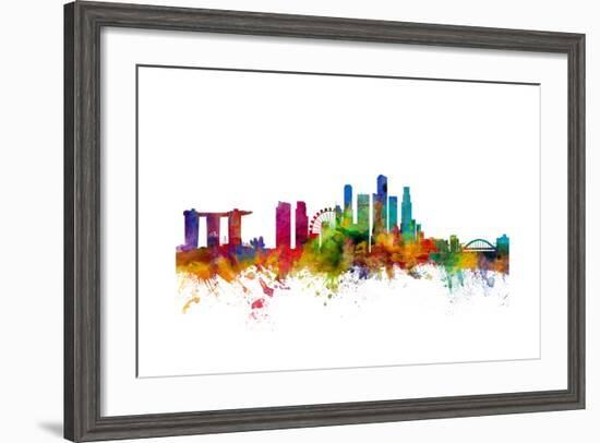 Singapore Skyline-Michael Tompsett-Framed Art Print