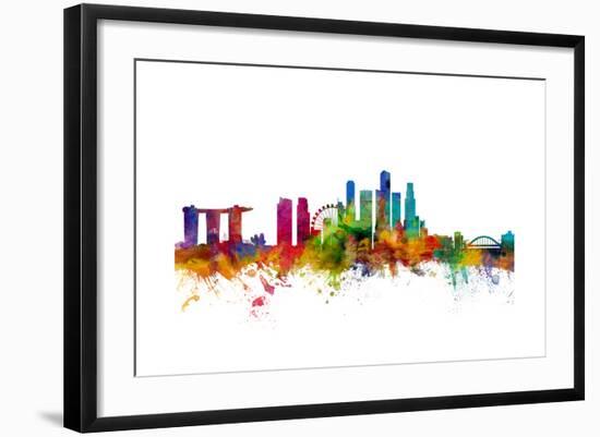 Singapore Skyline-Michael Tompsett-Framed Art Print