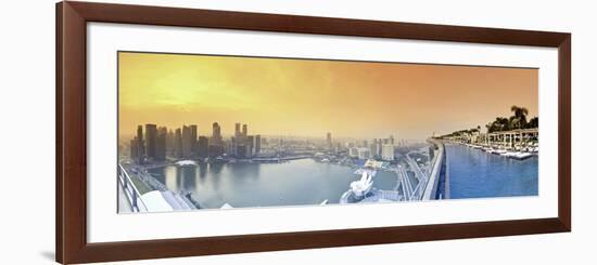 Singapore, Swimmingpool and Singapore Skyline on the 57th Floor of Marina Bay Sands Resort-Michele Falzone-Framed Photographic Print