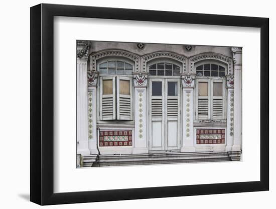 Singapore, Traditional Shophouse Architecture-Walter Bibikow-Framed Photographic Print