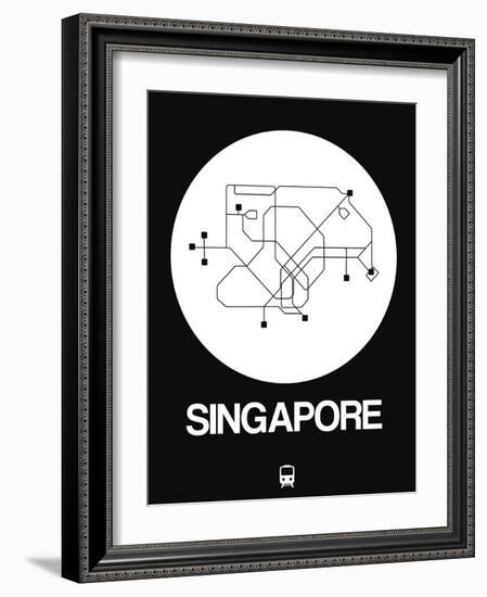 Singapore White Subway Map-NaxArt-Framed Art Print