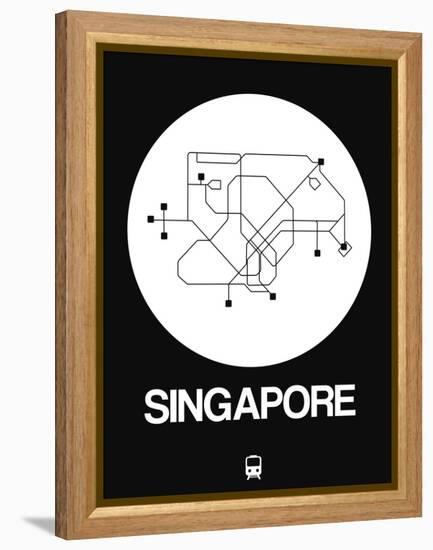 Singapore White Subway Map-NaxArt-Framed Stretched Canvas