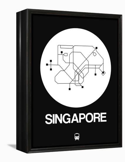 Singapore White Subway Map-NaxArt-Framed Stretched Canvas