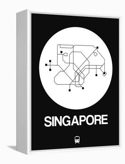 Singapore White Subway Map-NaxArt-Framed Stretched Canvas