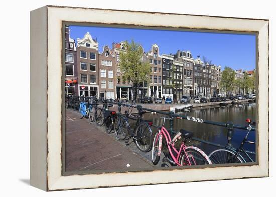 Singel Canal, Amsterdam, Netherlands, Europe-Amanda Hall-Framed Premier Image Canvas