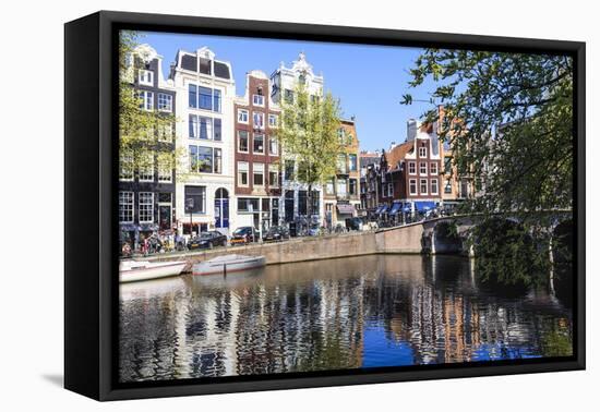 Singel Canal, Amsterdam, Netherlands, Europe-Amanda Hall-Framed Premier Image Canvas