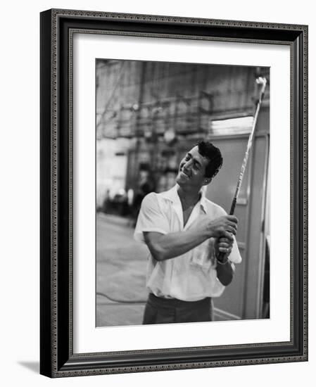 Singer and Actor Dean Martin with Golf Club on Movie Set for Mgm's 'Some Came Running', 1958-Allan Grant-Framed Photographic Print