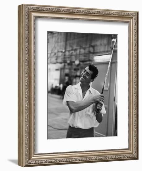 Singer and Actor Dean Martin with Golf Club on Movie Set for Mgm's 'Some Came Running', 1958-Allan Grant-Framed Photographic Print