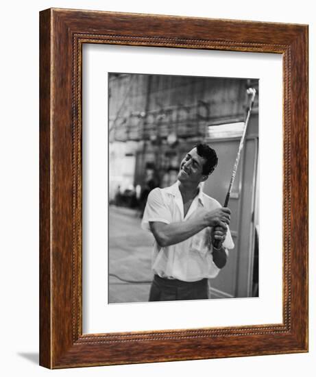 Singer and Actor Dean Martin with Golf Club on Movie Set for Mgm's 'Some Came Running', 1958-Allan Grant-Framed Photographic Print