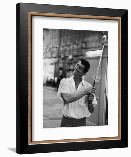 Singer and Actor Dean Martin with Golf Club on Movie Set for Mgm's 'Some Came Running', 1958-Allan Grant-Framed Photographic Print