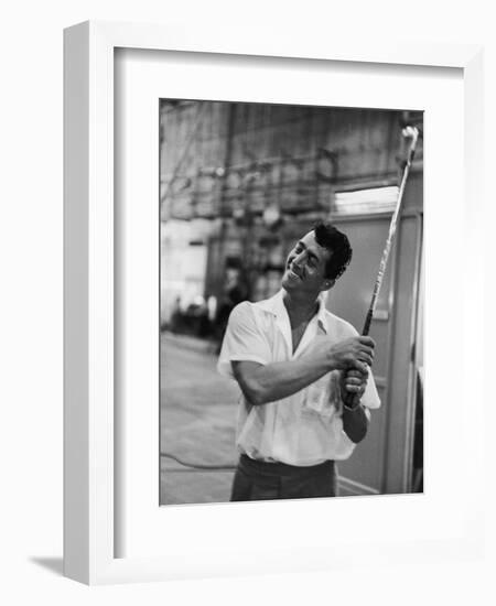 Singer and Actor Dean Martin with Golf Club on Movie Set for Mgm's 'Some Came Running', 1958-Allan Grant-Framed Photographic Print