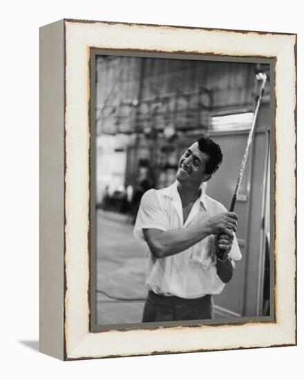 Singer and Actor Dean Martin with Golf Club on Movie Set for Mgm's 'Some Came Running', 1958-Allan Grant-Framed Premier Image Canvas