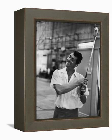 Singer and Actor Dean Martin with Golf Club on Movie Set for Mgm's 'Some Came Running', 1958-Allan Grant-Framed Premier Image Canvas