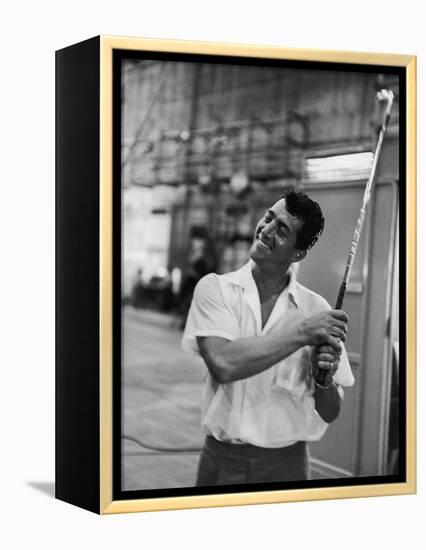 Singer and Actor Dean Martin with Golf Club on Movie Set for Mgm's 'Some Came Running', 1958-Allan Grant-Framed Premier Image Canvas