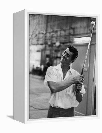 Singer and Actor Dean Martin with Golf Club on Movie Set for Mgm's 'Some Came Running', 1958-Allan Grant-Framed Premier Image Canvas