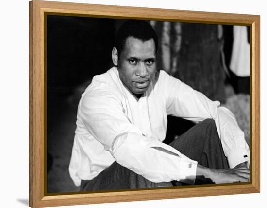 Singer and Actor Paul Robeson Sitting and Resting Arms on Knees. Circa 1940-Alfred Eisenstaedt-Framed Premier Image Canvas