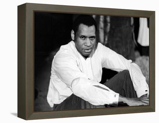 Singer and Actor Paul Robeson Sitting and Resting Arms on Knees. Circa 1940-Alfred Eisenstaedt-Framed Premier Image Canvas