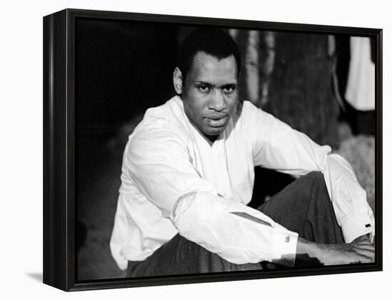 Singer and Actor Paul Robeson Sitting and Resting Arms on Knees. Circa 1940-Alfred Eisenstaedt-Framed Premier Image Canvas