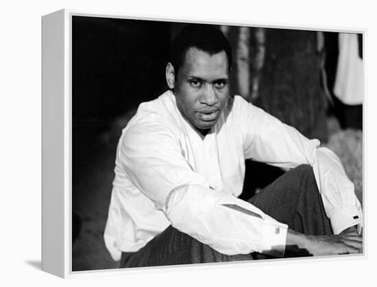 Singer and Actor Paul Robeson Sitting and Resting Arms on Knees. Circa 1940-Alfred Eisenstaedt-Framed Premier Image Canvas