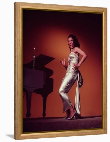 Singer and Actress Dorothy Dandridge Posing by a Piano-Ed Clark-Framed Premier Image Canvas