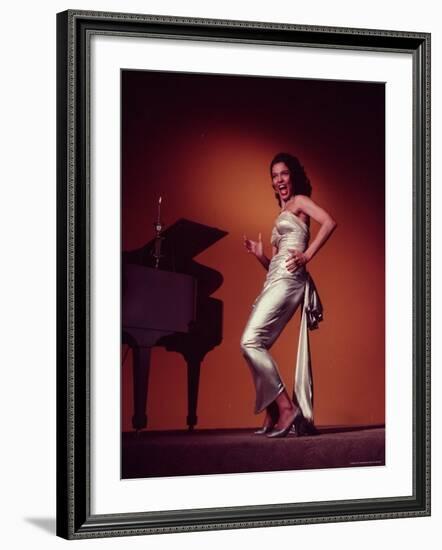 Singer and Actress Dorothy Dandridge Posing by a Piano-Ed Clark-Framed Premium Photographic Print