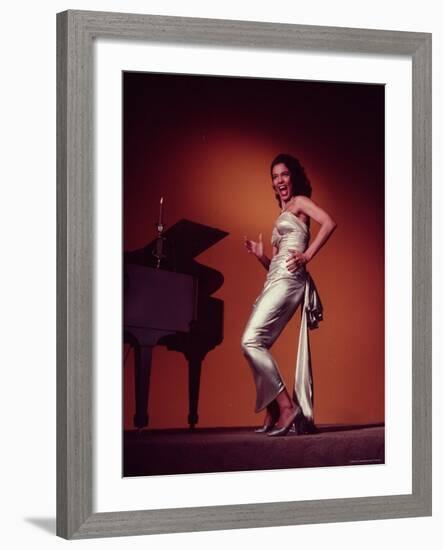 Singer and Actress Dorothy Dandridge Posing by a Piano-Ed Clark-Framed Premium Photographic Print