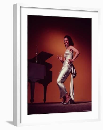 Singer and Actress Dorothy Dandridge Posing by a Piano-Ed Clark-Framed Premium Photographic Print