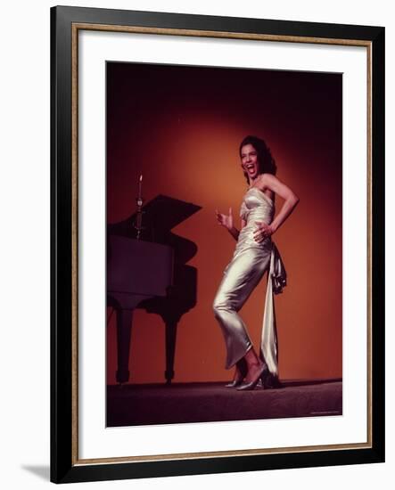 Singer and Actress Dorothy Dandridge Posing by a Piano-Ed Clark-Framed Premium Photographic Print