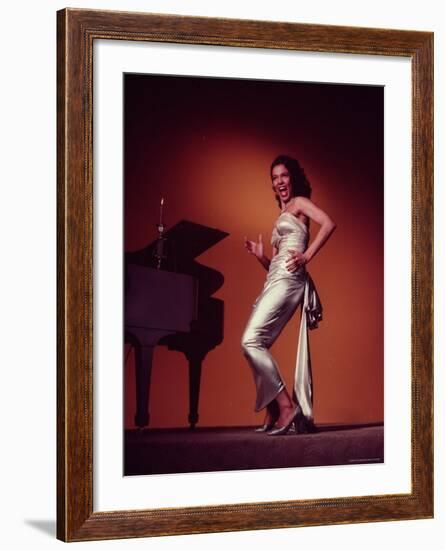 Singer and Actress Dorothy Dandridge Posing by a Piano-Ed Clark-Framed Premium Photographic Print