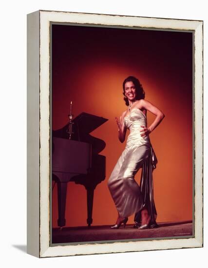 Singer and Actress Dorothy Dandridge Posing by a Piano-Ed Clark-Framed Premier Image Canvas