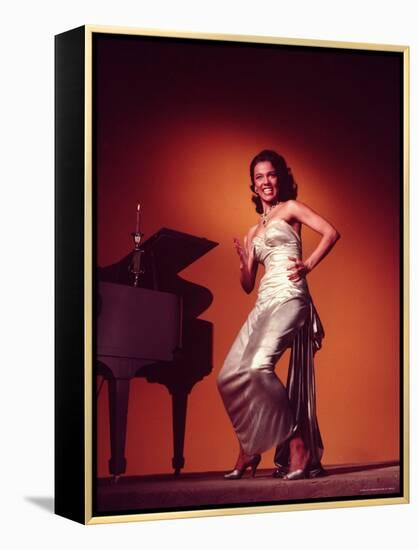 Singer and Actress Dorothy Dandridge Posing by a Piano-Ed Clark-Framed Premier Image Canvas