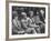 Singer Barbra Streisand Sitting with Marlene Dietrich at Fashion Show-null-Framed Premium Photographic Print